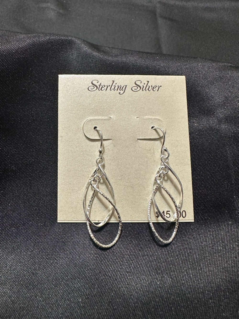 Twisted Loop Drop Earrings - Silver